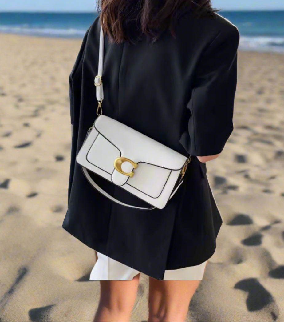 Classic leather underarm logo purse