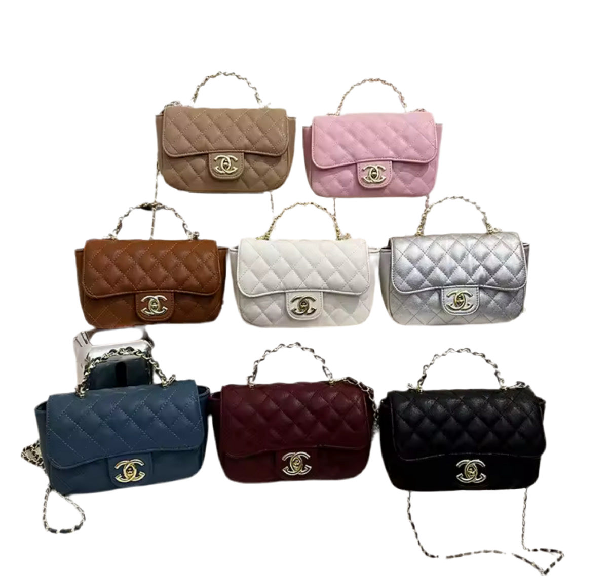 Top handle flap bag with cross body strap