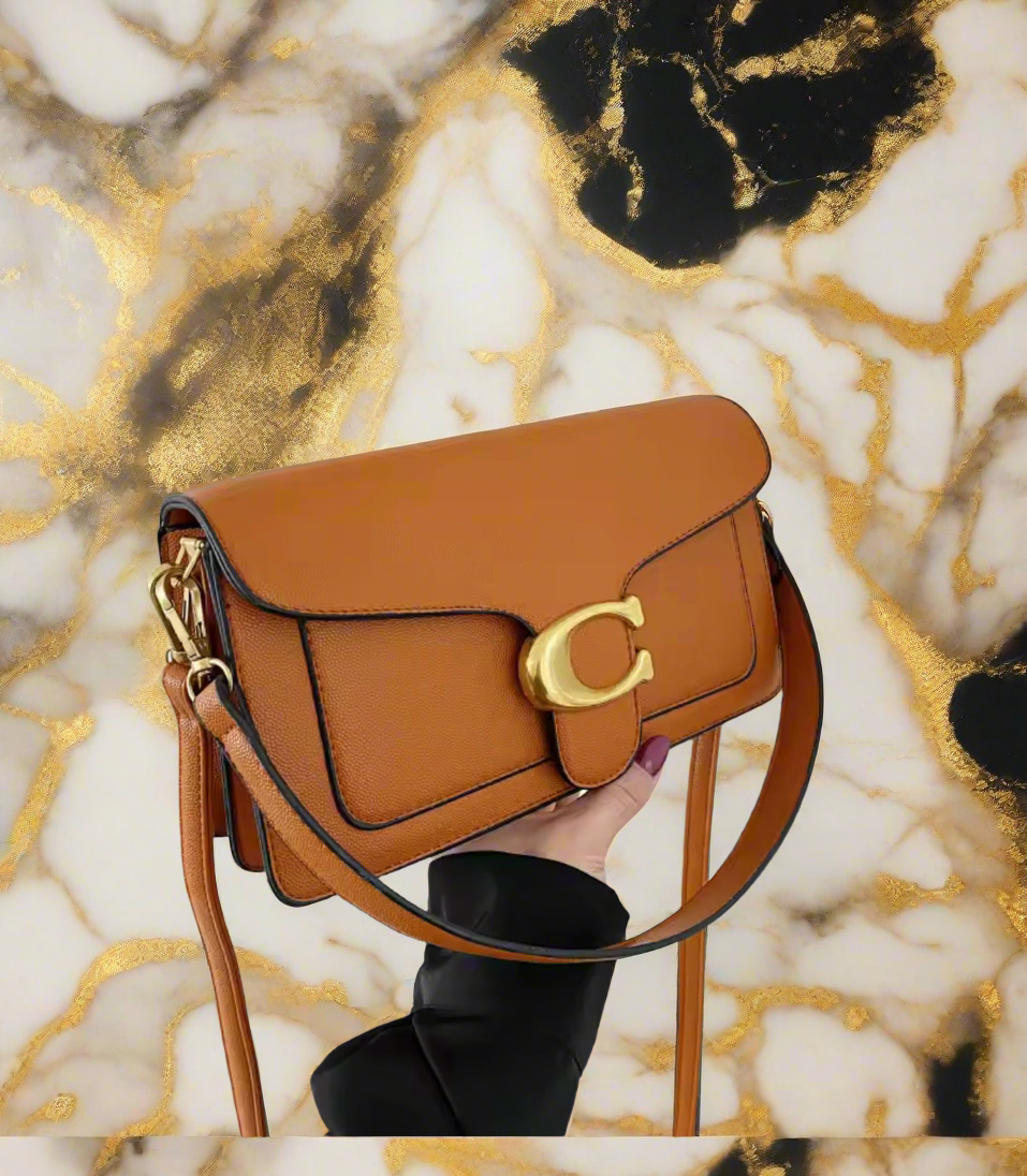 Classic leather underarm logo purse