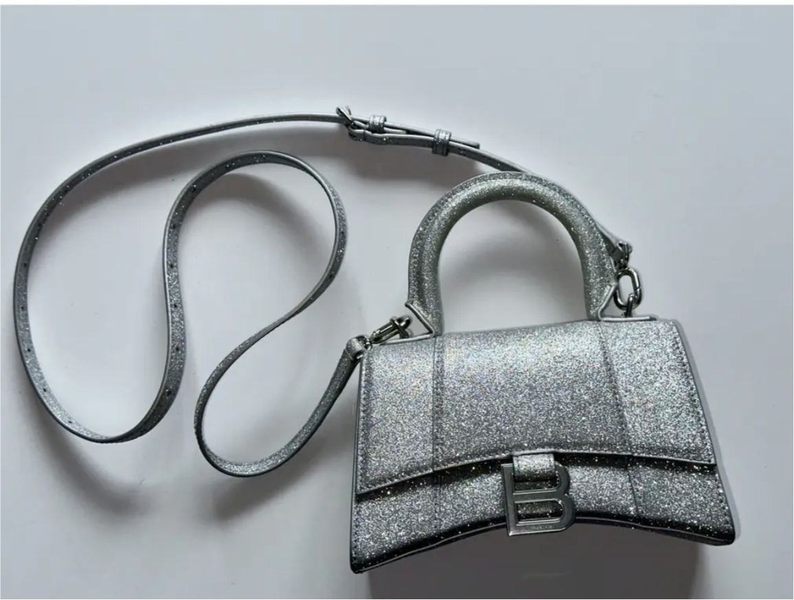 Swarovski crystal evening bag with B logo