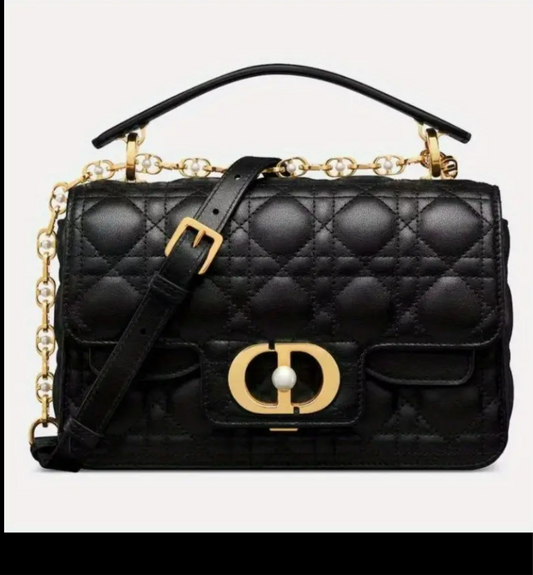 Leather Crossbody “CD Pearl” logo bag, with signature diamond quilted stitching (many options)