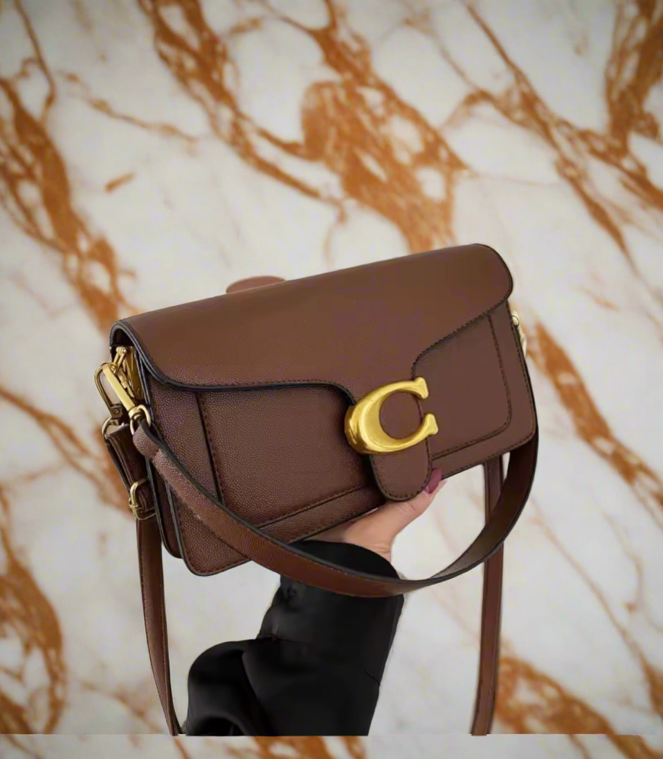 Classic leather underarm logo purse