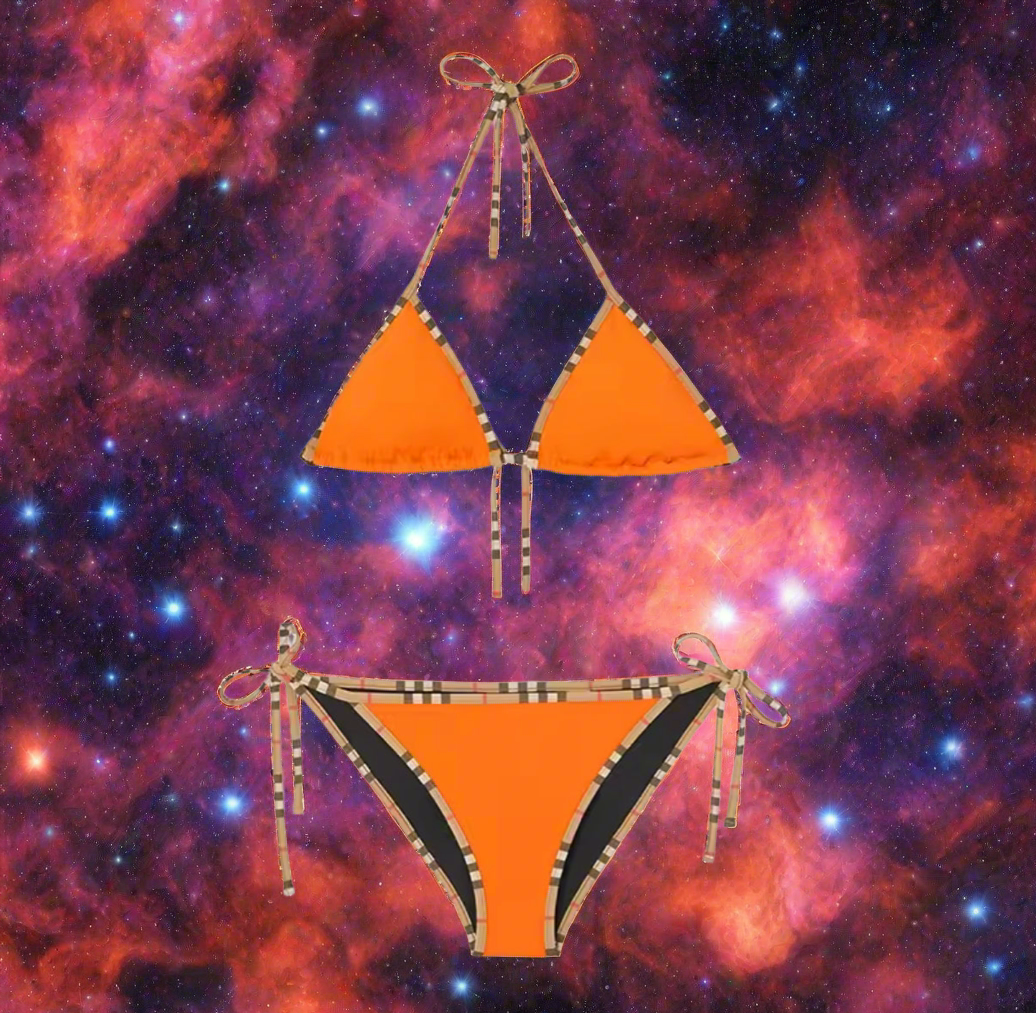 Solid colors - luxury plaid trimmed bikinis (many options)