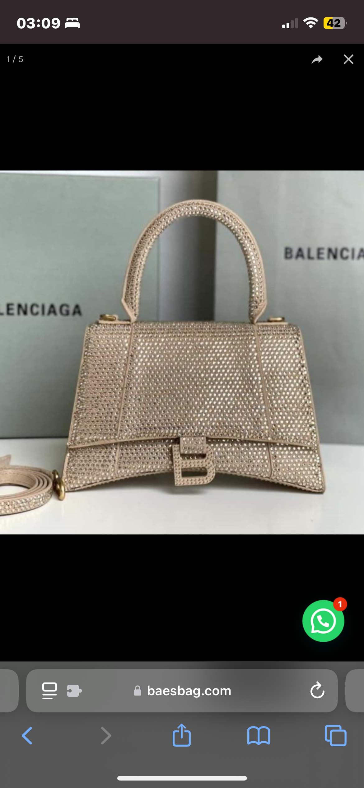 Swarovski crystal evening bag with B logo