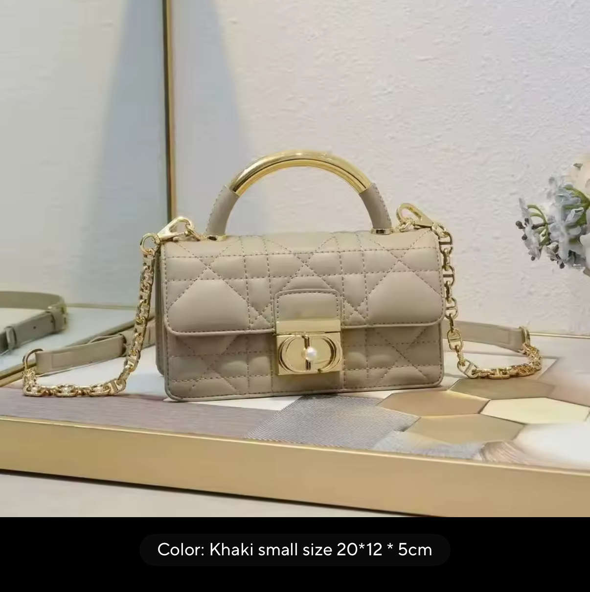 Leather Crossbody “CD Pearl” logo bag, with signature diamond quilted stitching (many options)