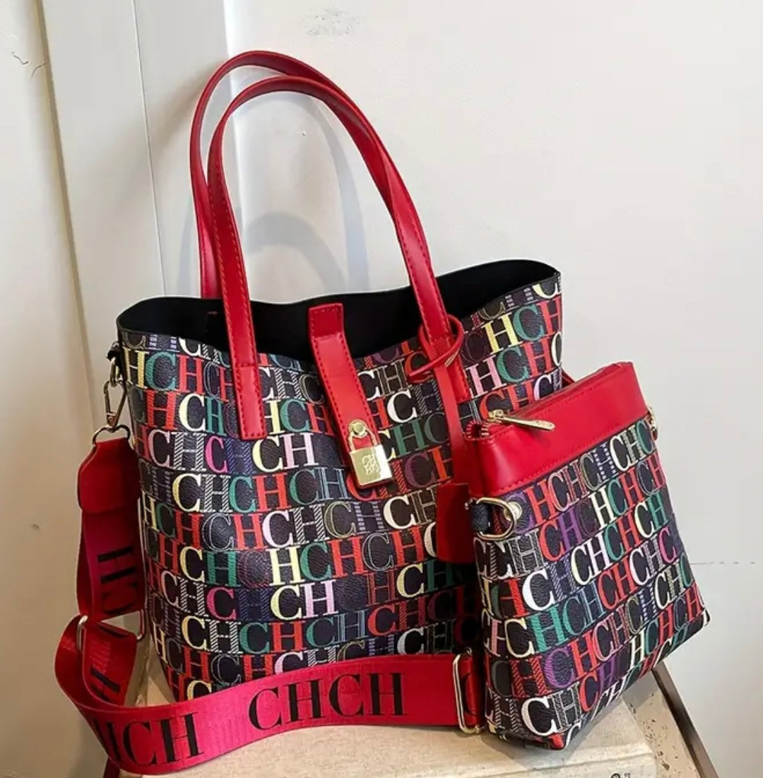 CHCH TOTE BAG W/ smaller pouch bag