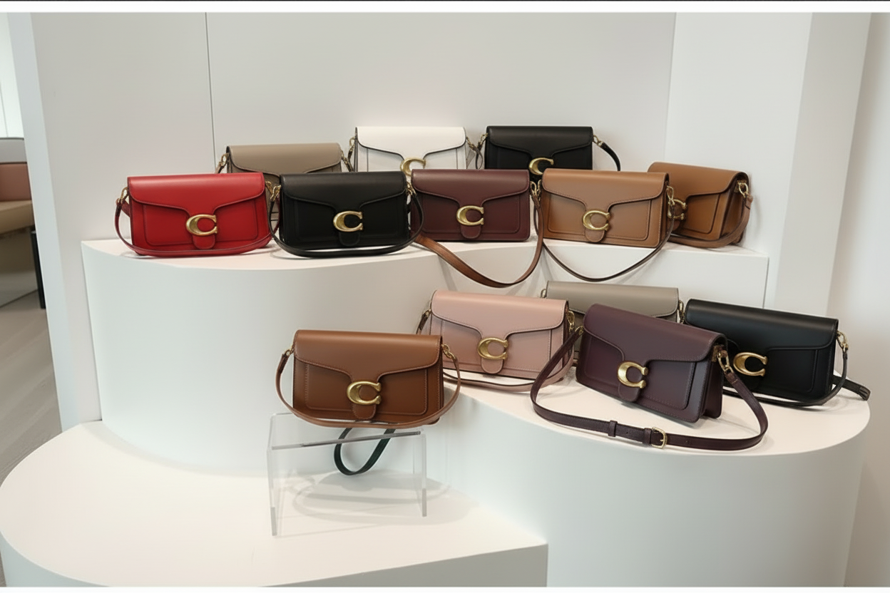 Classic leather underarm logo purse