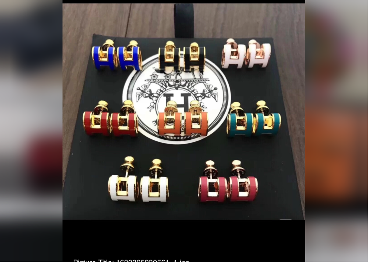 High quality bubble letter H Earrings