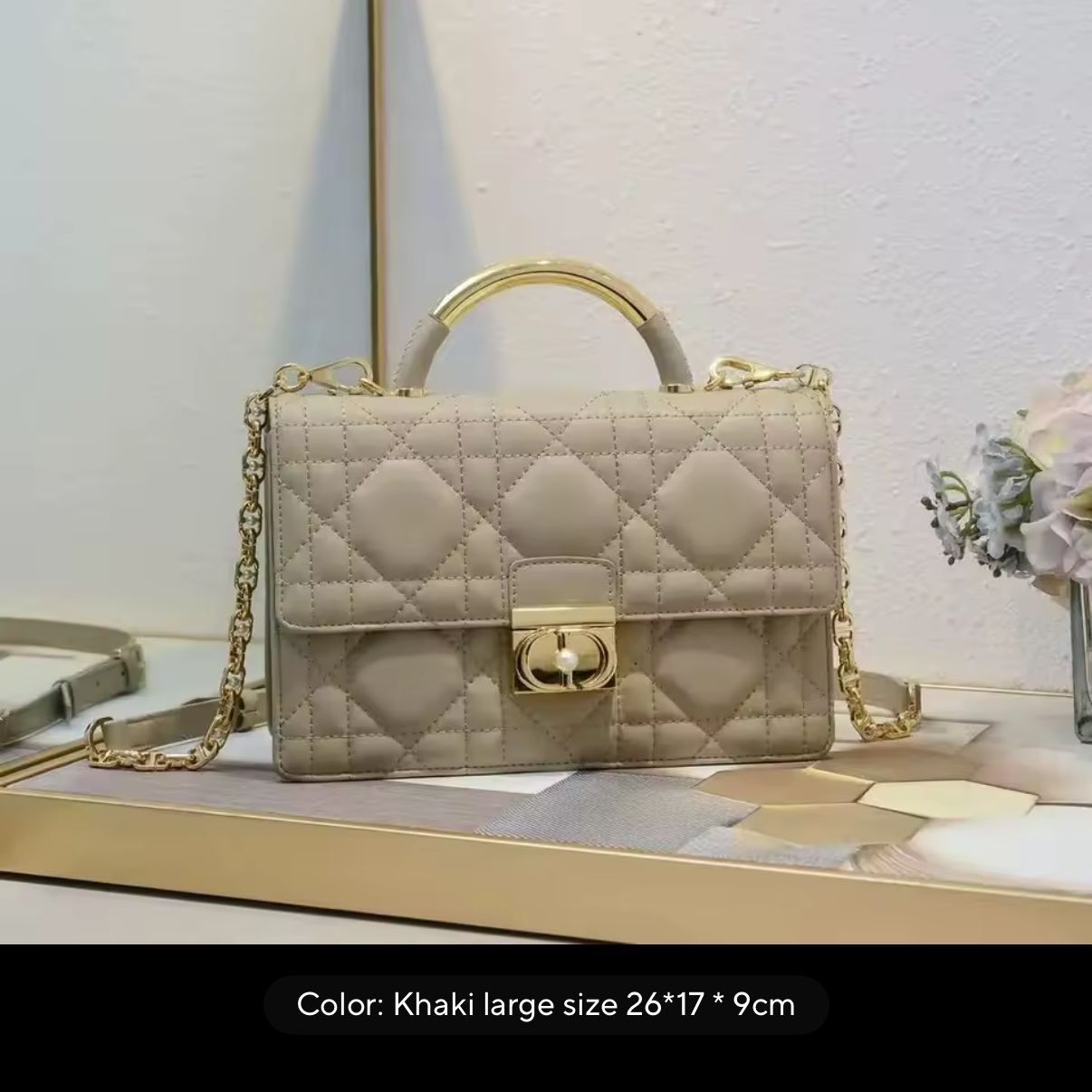 Leather Crossbody “CD Pearl” logo bag, with signature diamond quilted stitching (many options)