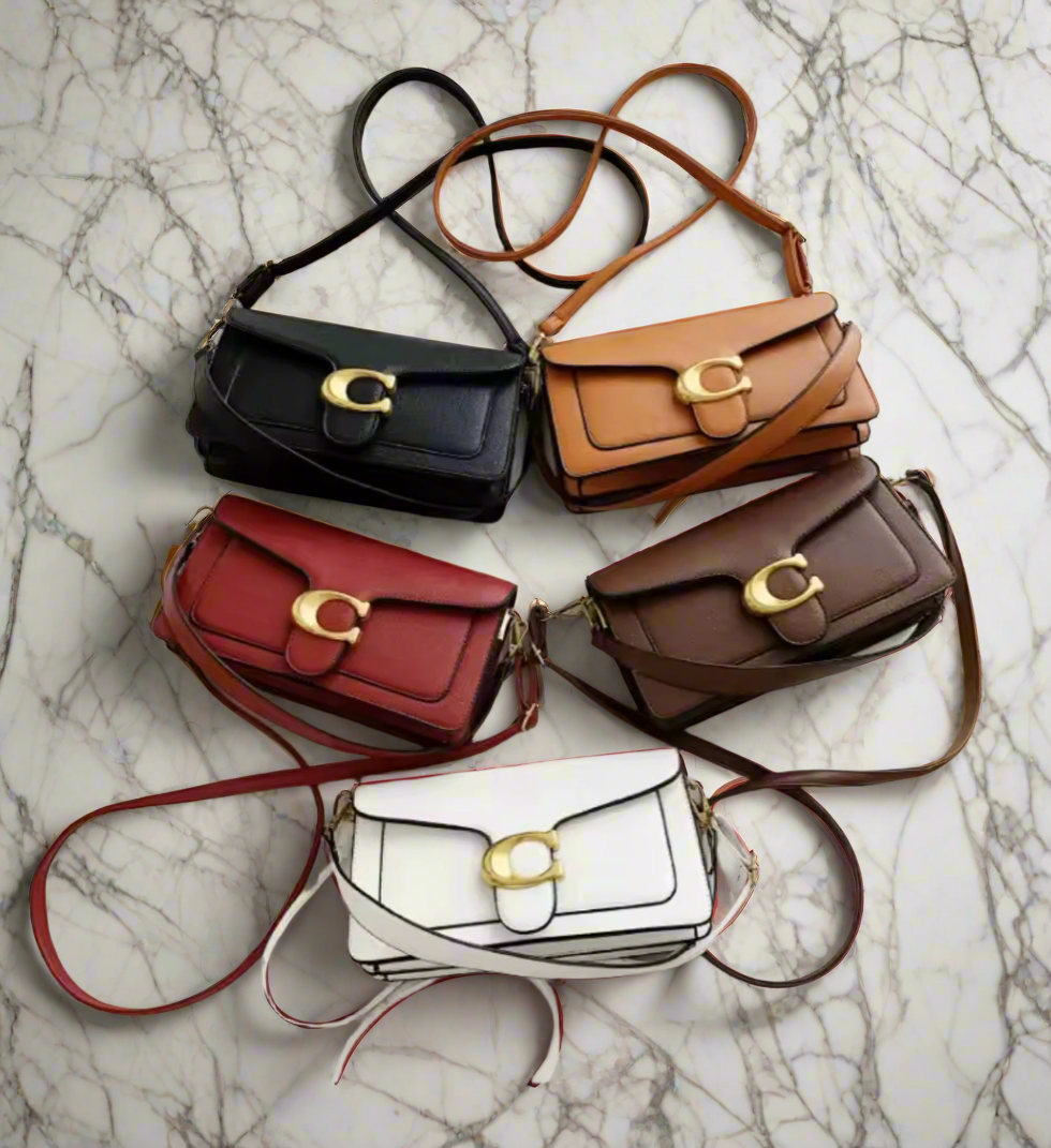 Classic leather underarm logo purse