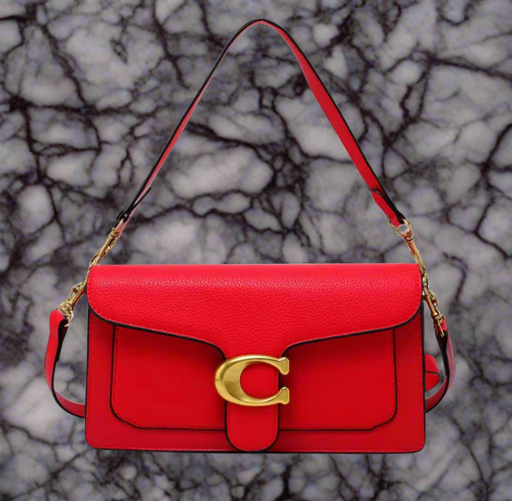 Classic leather underarm logo purse