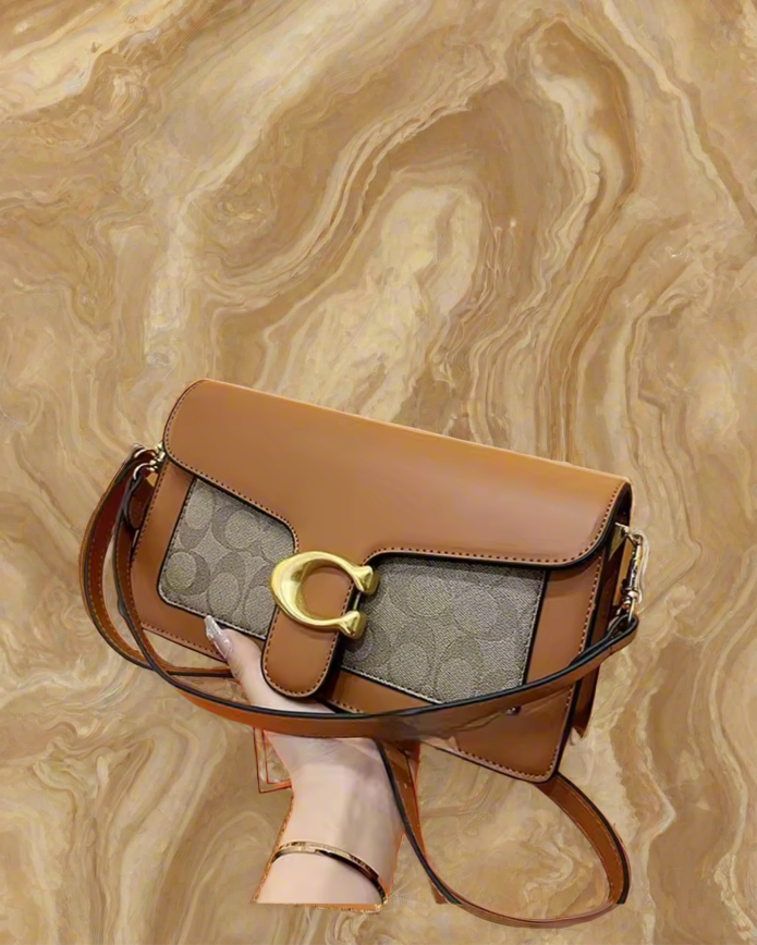 Classic leather underarm logo purse