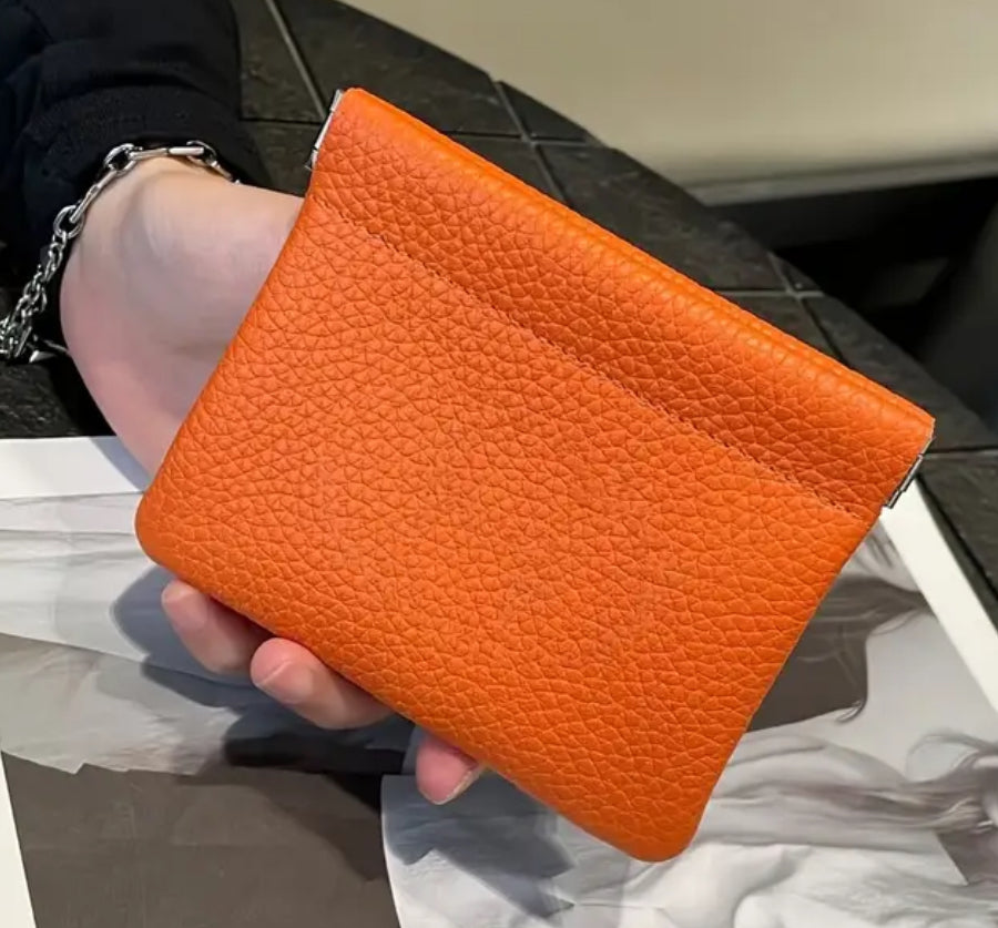 Soft leather coin pouches