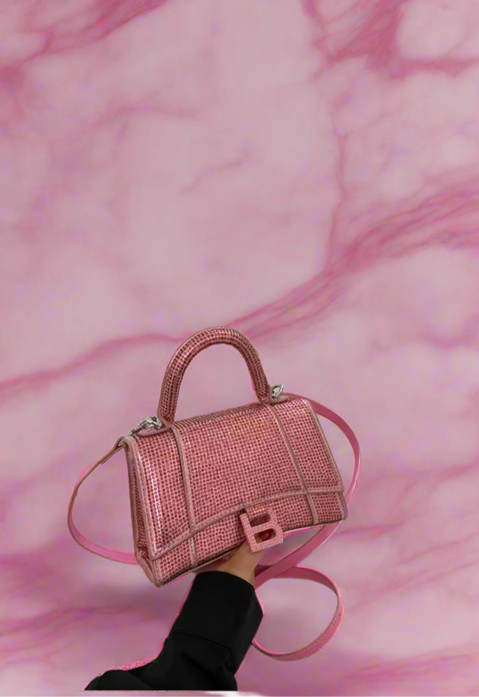 Swarovski crystal evening bag with B logo