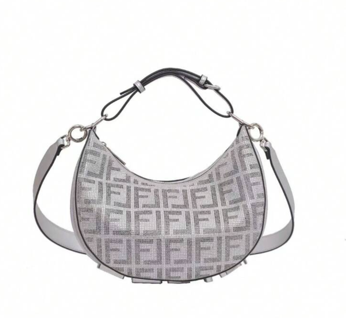 Classic shoulder hobo bag with Metal lettering (many options)
