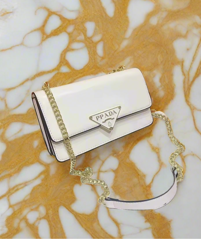 Small colorful crossbody flap bags with triangle logo snap closure