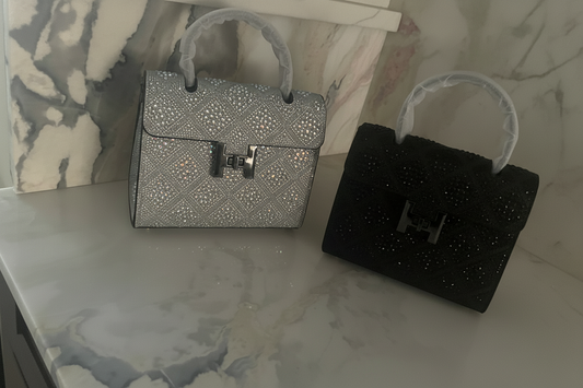 Swarovski Crystal H logo Top handle purse!