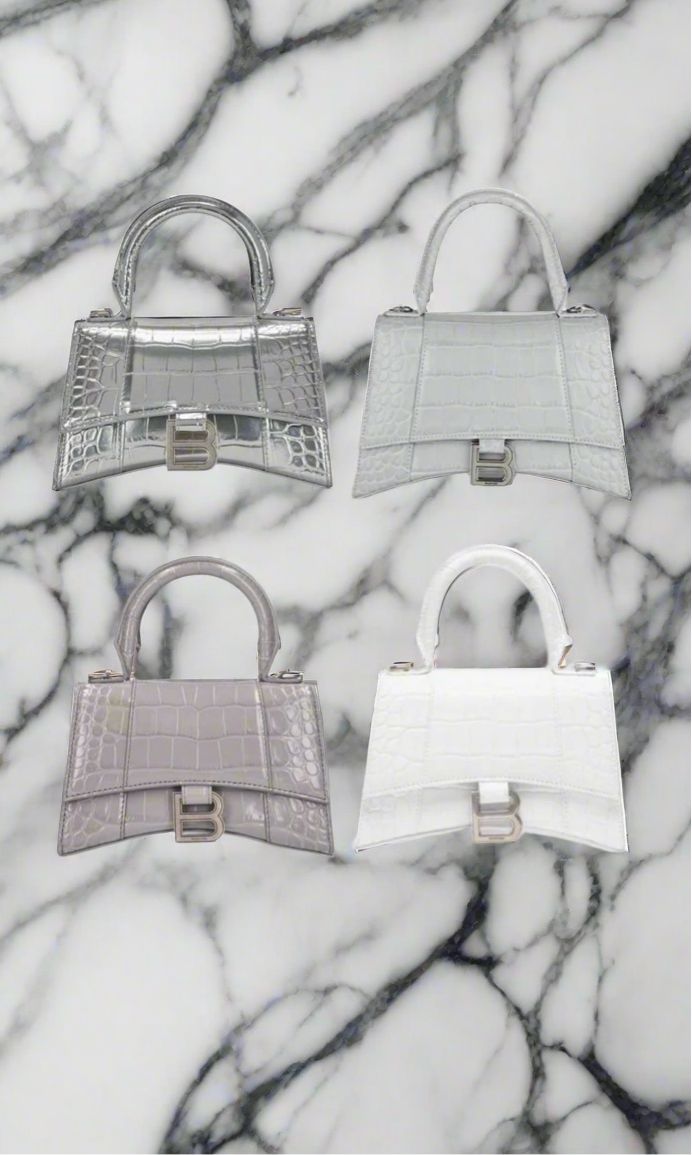 Swarovski crystal evening bag with B logo