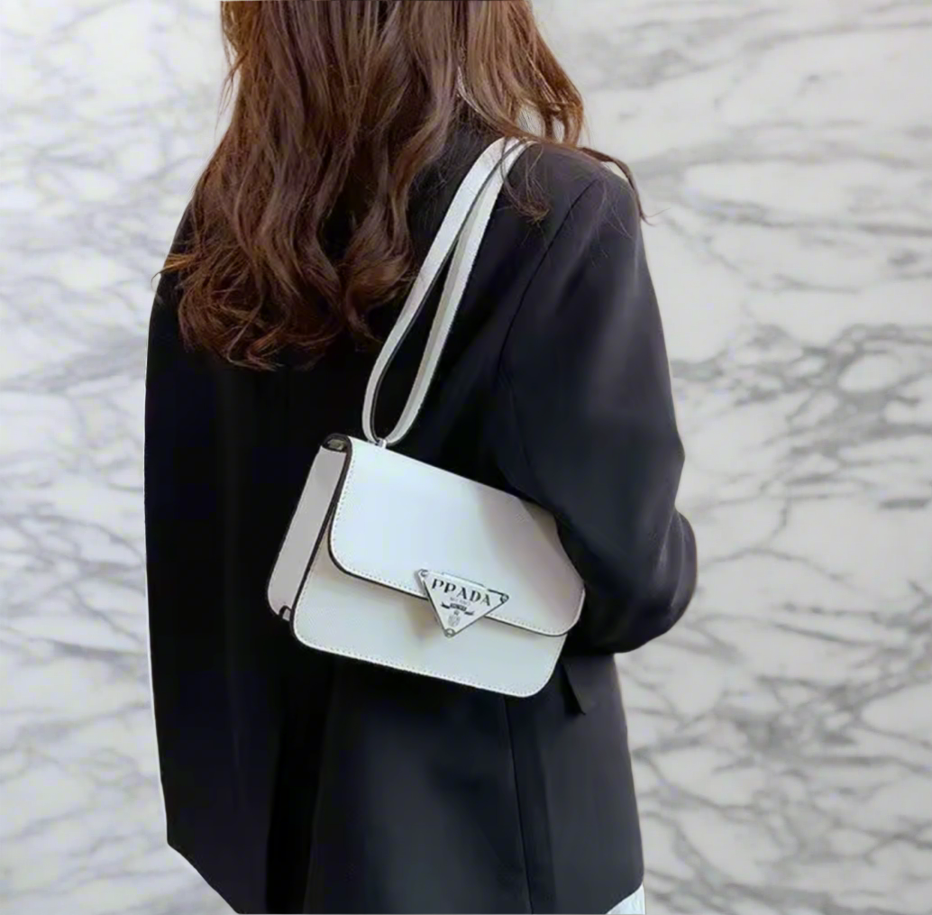 Small colorful crossbody flap bags with triangle logo snap closure