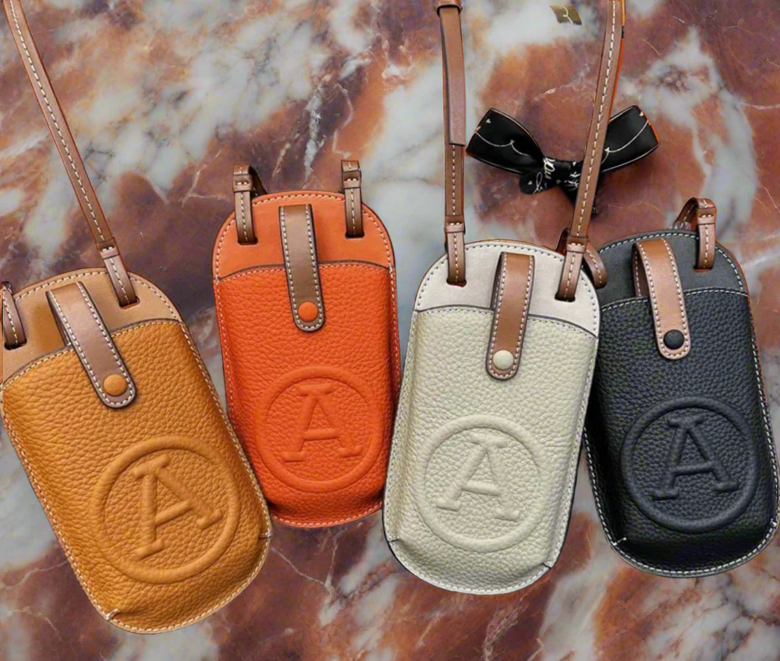 High quality soft grain leather crossbody phone case bags!