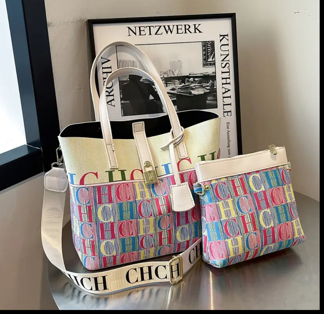 CHCH TOTE BAG W/ smaller pouch bag