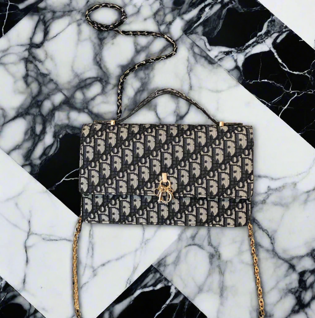 Leather Crossbody CD charm, with diamond stitched design