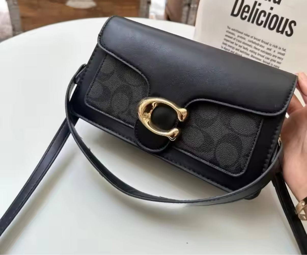 Classic leather underarm logo purse