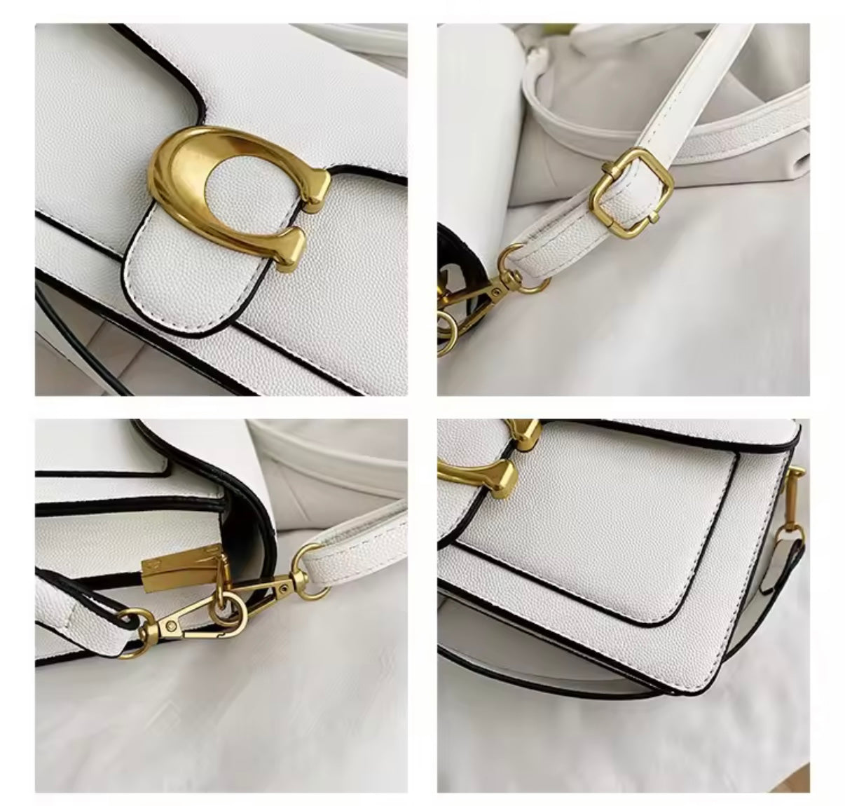 Classic leather underarm logo purse