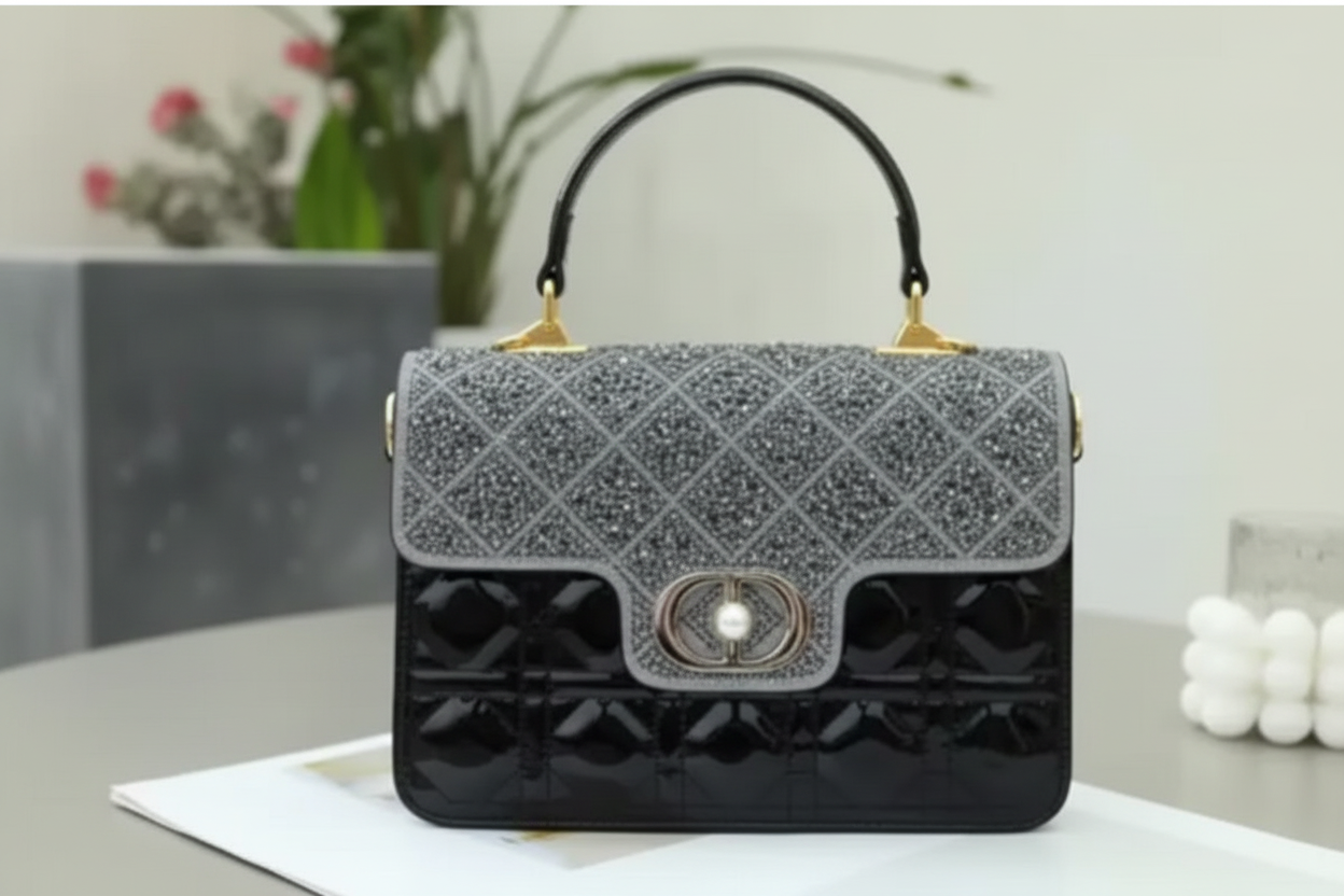 Leather Crossbody “CD Pearl” logo bag, with signature diamond quilted stitching (many options)