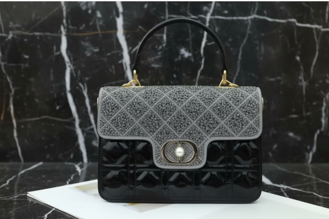 Leather Crossbody “CD Pearl” logo bag, with signature diamond quilted stitching (many options)