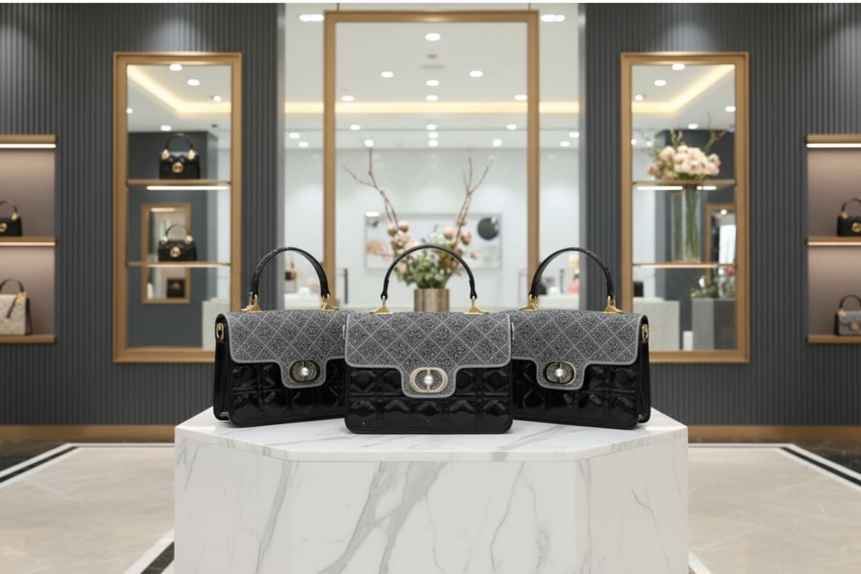 Leather Crossbody “CD Pearl” logo bag, with signature diamond quilted stitching (many options)