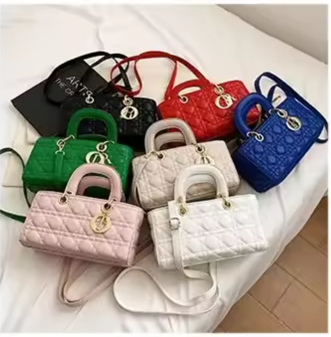 Structured rectangular tote handbags