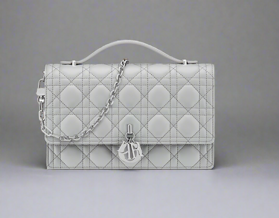 Leather Crossbody CD charm, with diamond stitched design
