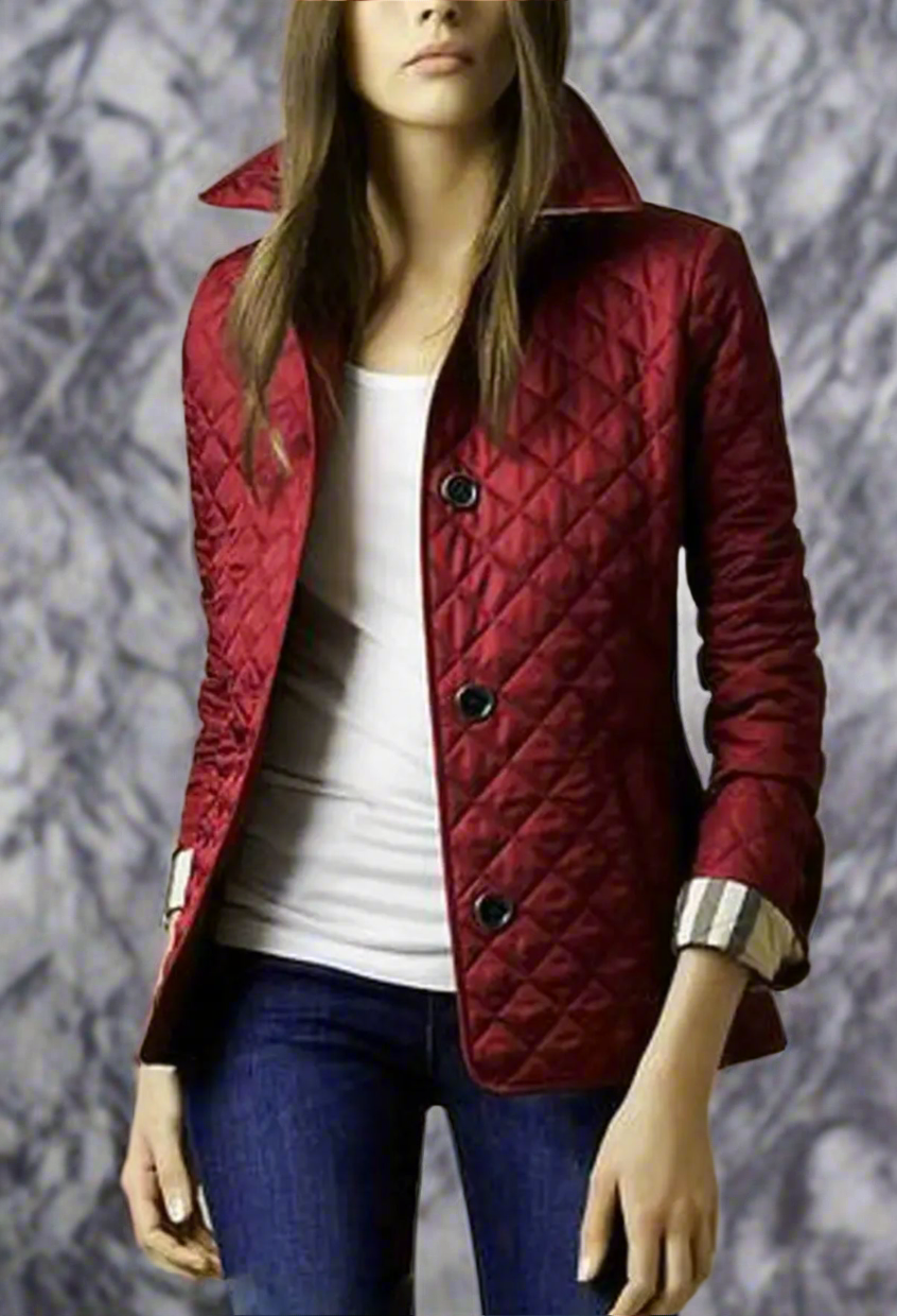 NEW!!!    Light weight black quilted jacket with beige plaid Lining (on sale!)