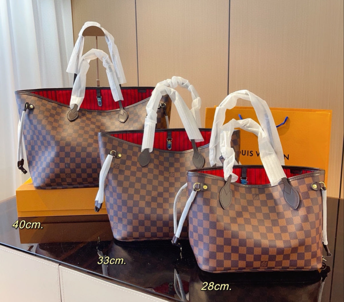 Classic NF tote bags, with matching zippered pouch
