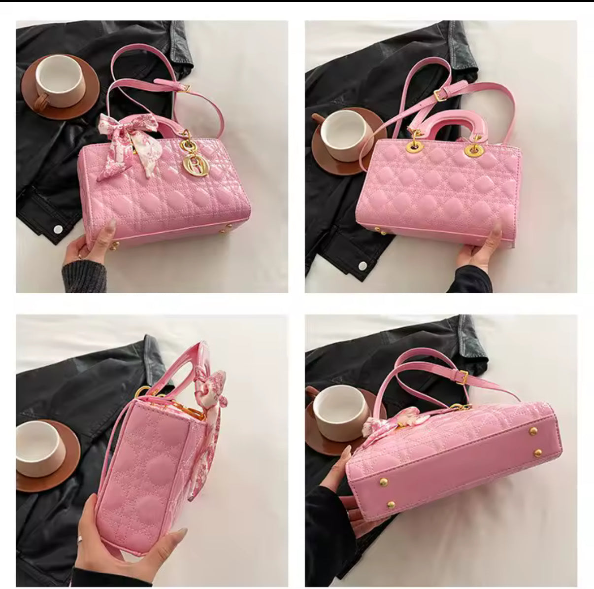 Structured rectangular tote handbags