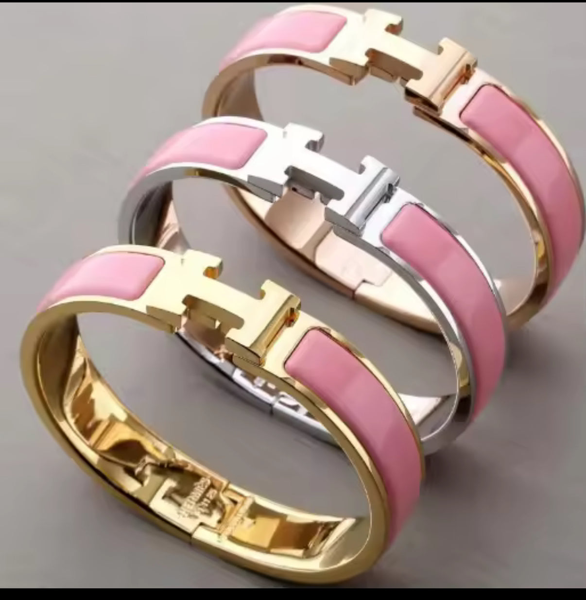 Thick band letter H bangle