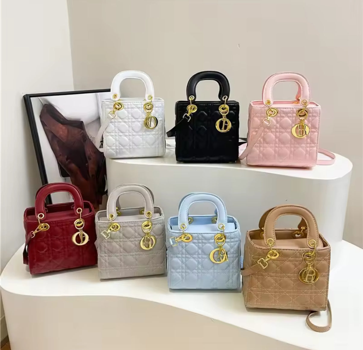 Structured square tote  “DIANA” bag