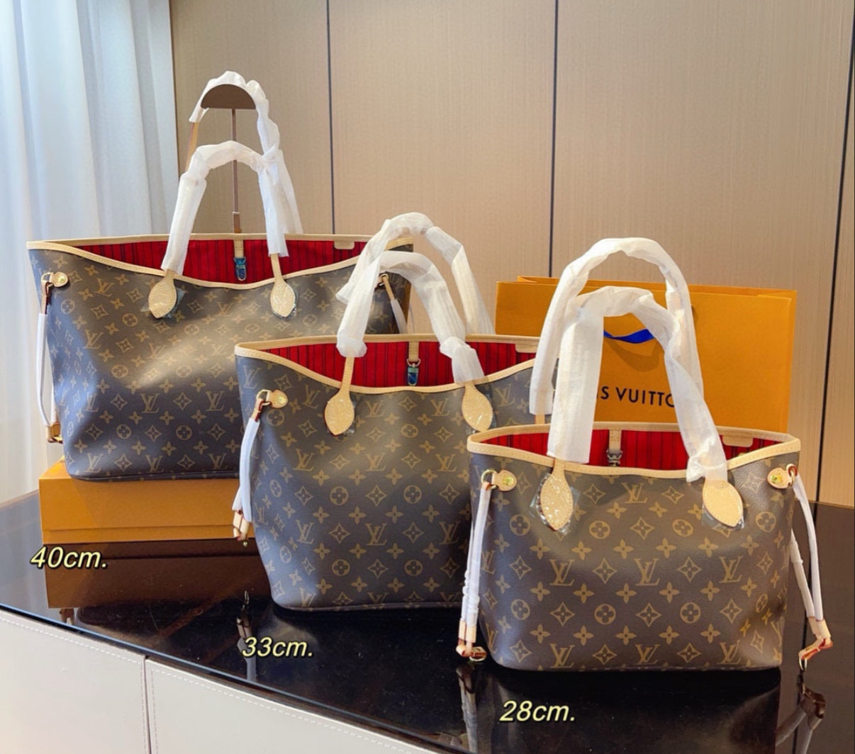 Classic NF tote bags, with matching zippered pouch