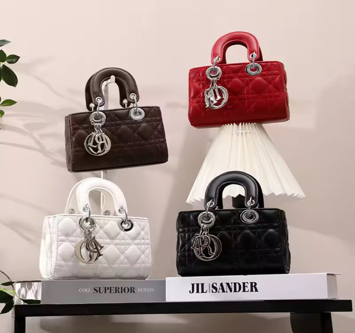 Structured rectangular tote handbags