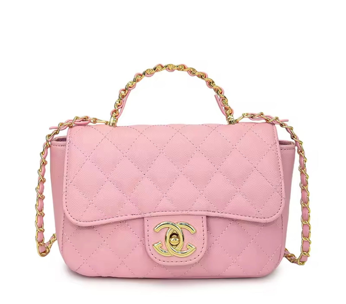 Top handle flap bag with cross body strap