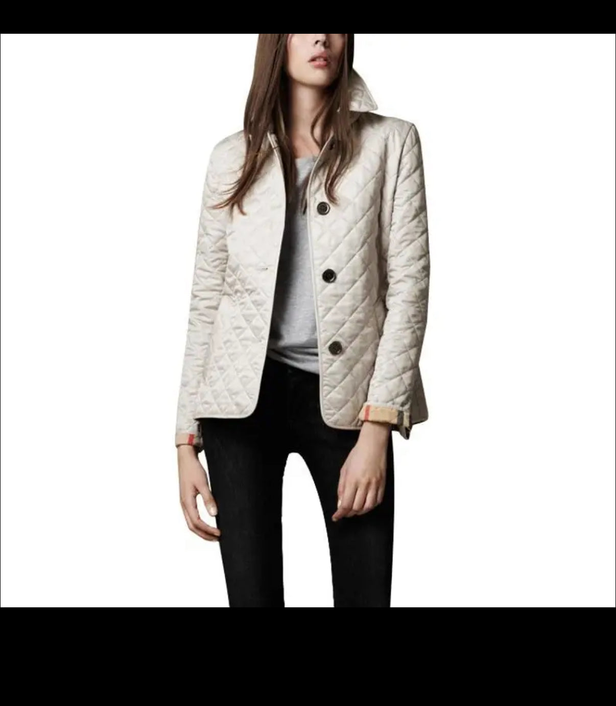 NEW!!!    Light weight black quilted jacket with beige plaid Lining (on sale!)