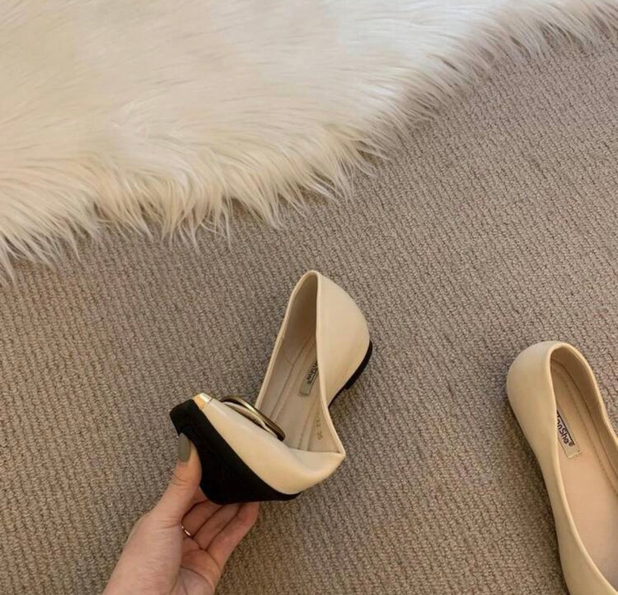 Vegan leather CD ballet flats. (NEW)
