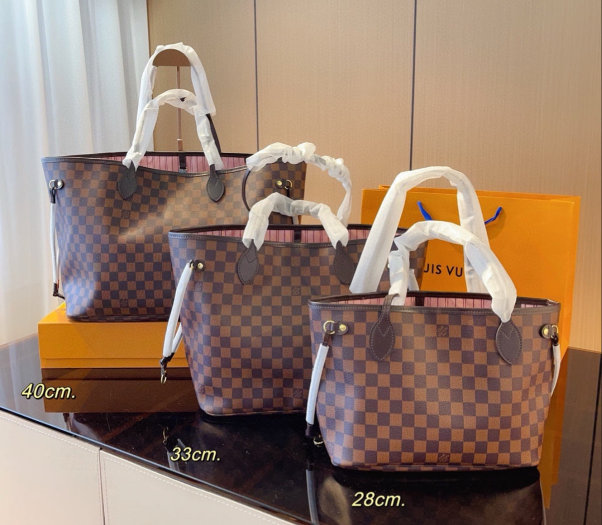 Classic NF tote bags, with matching zippered pouch