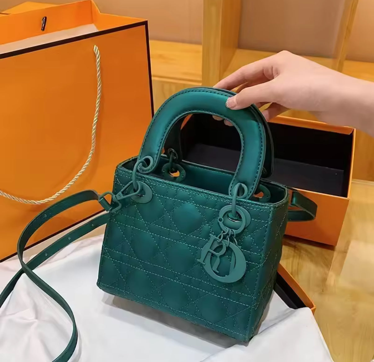 Structured square tote  “DIANA” bag