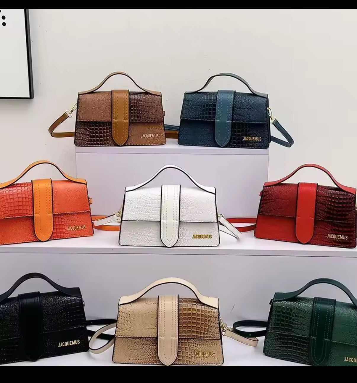 JAQ structured rectangular clutch / crossbody flap purse in many colors