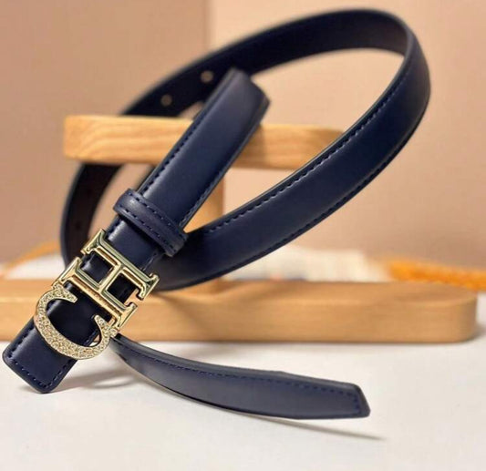 Leather belts with letter logo buckles (many options)